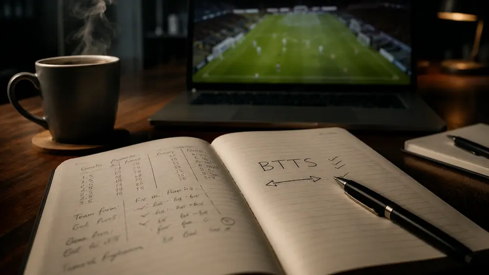 BTTS Yes predictions analysis chart with goal probability and team scoring patterns